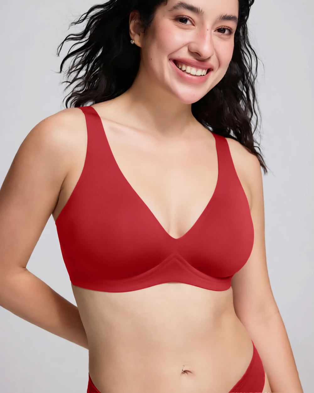 VRCÔMFY Vivid Bloom V-Neck Wireless Bra - Comfort & Lift for Women (VB)