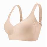 Beige bra on a white background