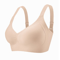 Beige bra on a white background