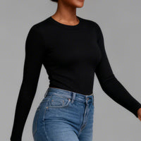 VRCÔMFY Women's Slim Fit Ribbed Long Sleeve Top