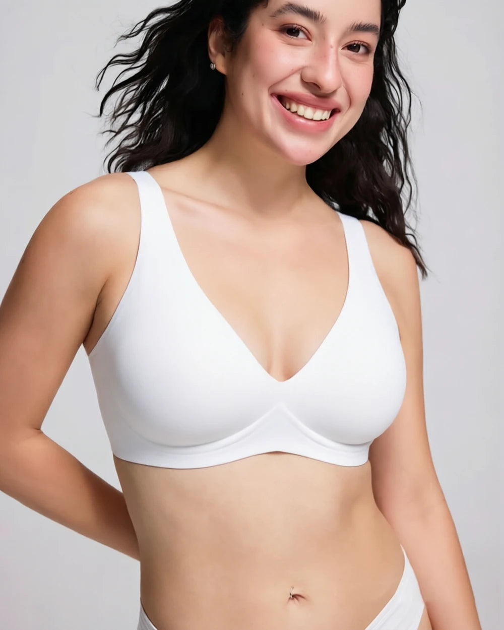 VRCÔMFY Vivid Bloom V-Neck Wireless Bra - Comfort & Lift for Women (VB)