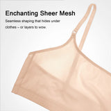 VRCÔMFY Sheer Mesh Wireless Bra | Lightweight Unlined Bralette