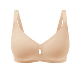 Beige bra on a white background