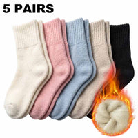 VRCÔMFY Fleece-Lined Warm Knit Mid-Calf Socks – 5-Pack