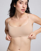 VRCÔMFY Women's Seamless Wireless Bralette – Scoop Neck Comfort Bra