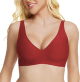 VRCOMFY Jelly Wireless Bra Deep V Push Up SeamlessT-Shirt Comfortable Plunge No UnderwireBras with Adjustable Straps Everyday Bras