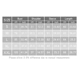 VRCOMFY Women's Ribbed Fitted Long Sleeve Top Size Chart (Bust, Shoulder, Sleeve, Length in cm & inch, S-XXL, 2-3% manual measurement tolerance)