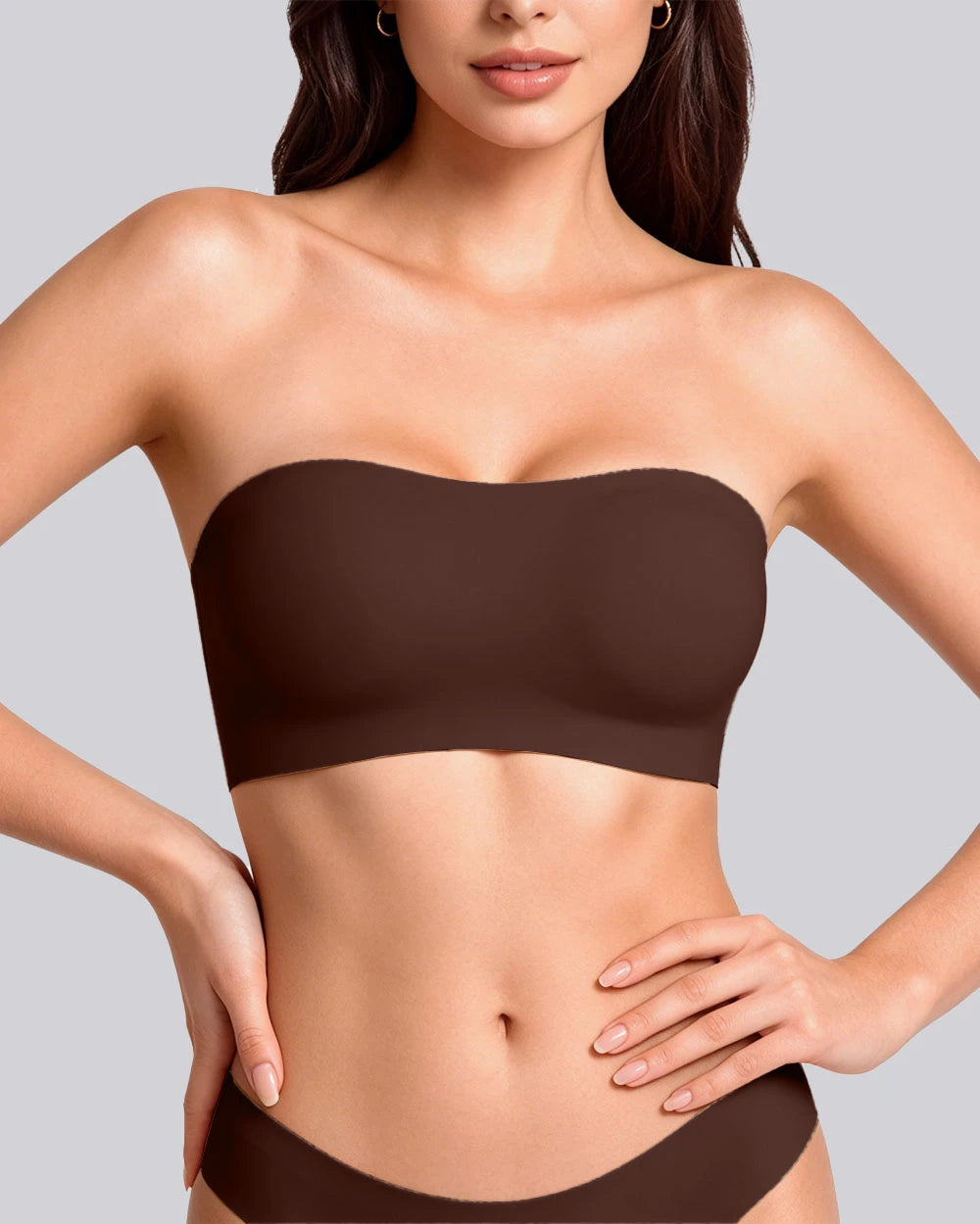 VRCÔMFY Strapless Seamless Bandeau Bra – Wireless, Non-Slip Comfort(BH)