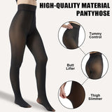VRCÔMFY Fleece-Lined Leggings for Women - Winter Warm Thick Tights & Opaque Pantyhose