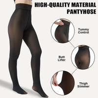 VRCÔMFY Fleece-Lined Leggings for Women - Winter Warm Thick Tights & Opaque Pantyhose
