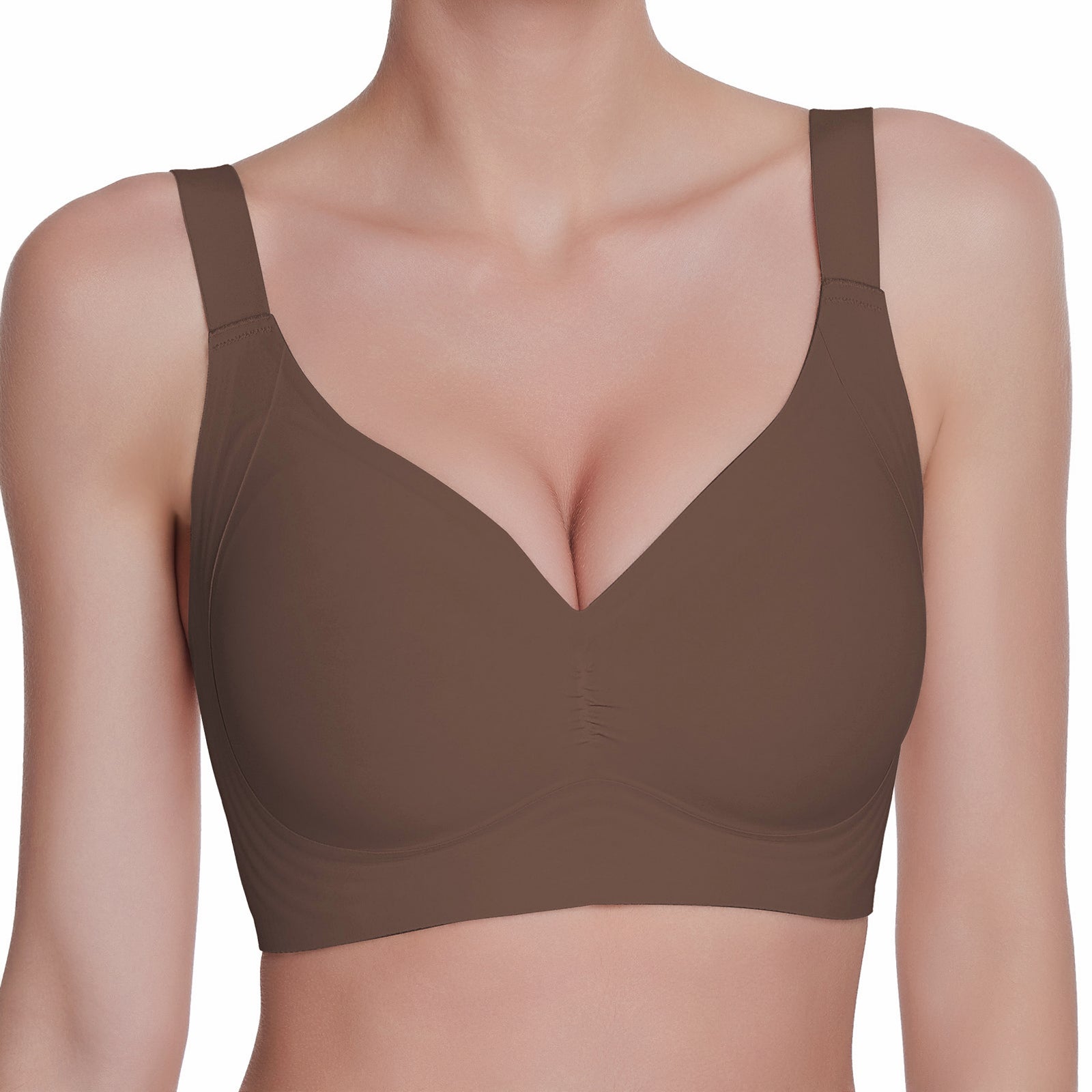 Brown bra on a white background