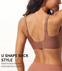 VRCOMFY Smooth Back Bralette - Nude U Shape Back Style - Hook And Eye Closure For Adjustable Fit