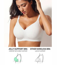 VRCOMFY Jelly Support Wireless Bra - White Comfort Bra - Great Support Vs. Other Wireless Bras (Lack Of Support)