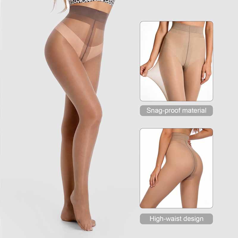 VRCÔMFY Women's Sheer High-Waisted Control Top Tights