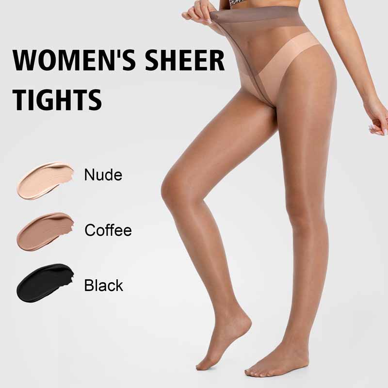 VRCÔMFY Women's Sheer High-Waisted Control Top Tights