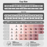 VRCÔMFY Bra size chart with cup and band measurements