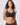 VRCÔMFY women's black underwire bra with scalloped lace-inspired edges, textured cups and supportive design, photographed on a light gray studio background.