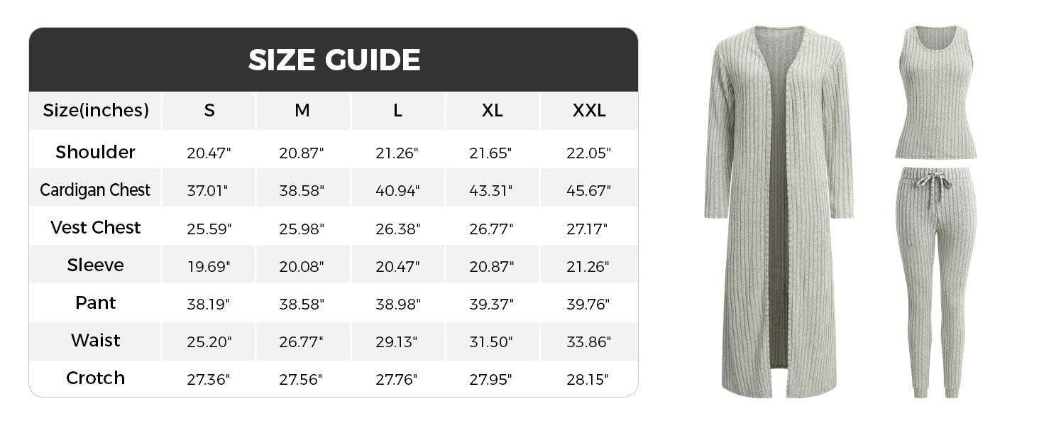 VRCÔMFY Women's 3-Piece Knit Loungewear Set