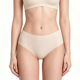 Beige underwear set on a white background