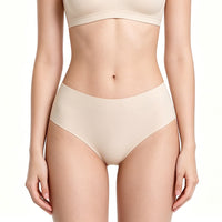Beige underwear set on a white background