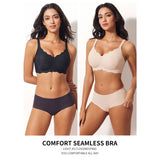 VRCOMFY Women's Seamless Bra Black & Beige) with Cloud - Like All - Day Comfort