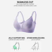 VRCOMFY Women's Lavender Seamless Wireless Bra with Jelly Strip Support & Lifting Design