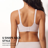 VRCOMFY Women's Blush Wireless Bra with U - Shape Smooth Back & Hook - Eye Closure