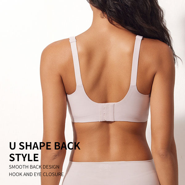VRCOMFY Women's Blush Wireless Bra with U - Shape Smooth Back & Hook - Eye Closure