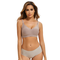 VRCÔMFY grey seamless wireless bra with sculpted support and elegant scalloped edge | Lift and enhance cleavage with comfortable wirefree design