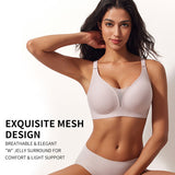 VRCOMFY Women's Blush Wireless Bra and Panty Set with Exquisite Mesh & Light Support