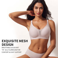 VRCOMFY Women's Blush Wireless Bra and Panty Set with Exquisite Mesh & Light Support
