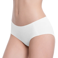 White underwear worn by a person on a white background