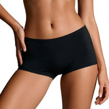 Black seamless boyshort panties for women with comfortable full coverage fit